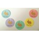 Paas tag in pastel Happy Easter met kraft Bunny